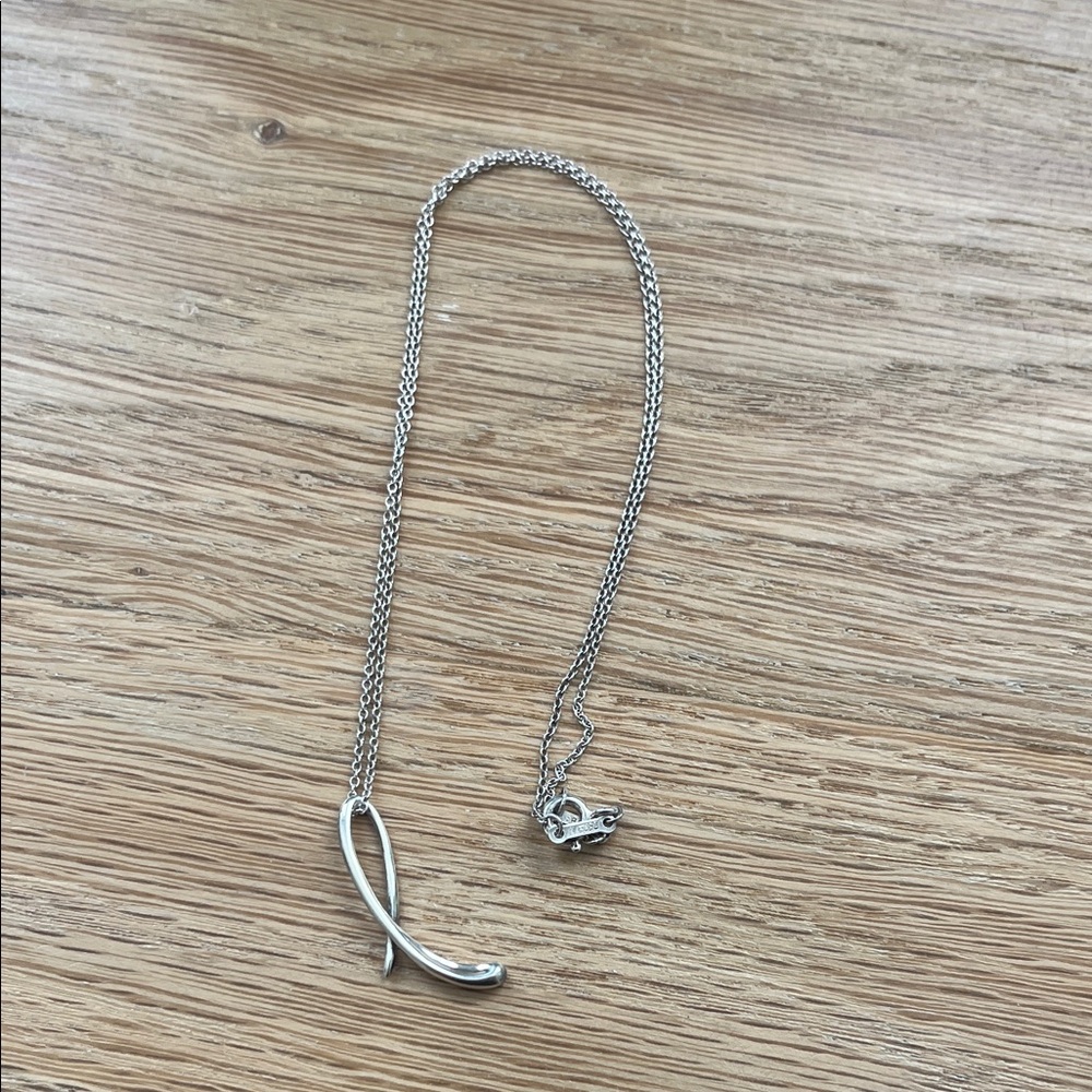 Tiffany Sterling Silver Initial L Necklace